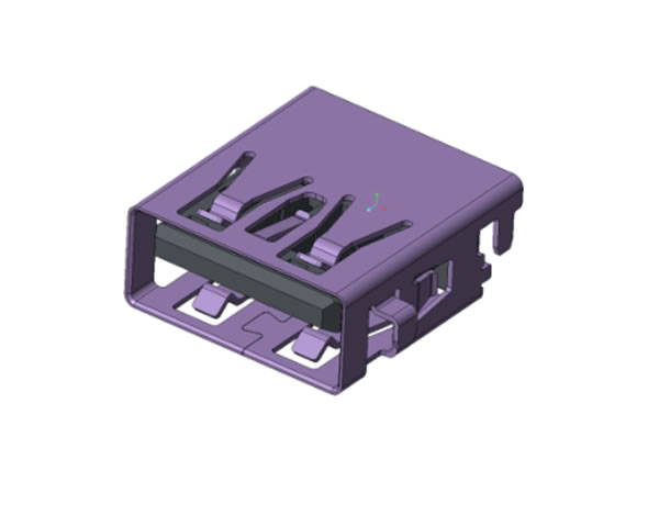 USB 3.0 AF 沉板2.11 DIP 90度 無(wú)卷邊，L=14.25